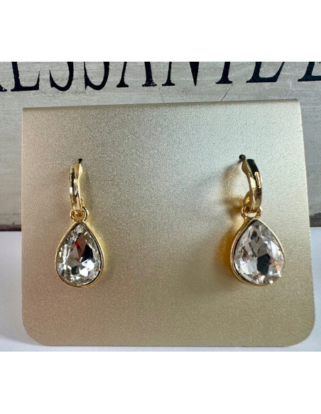 Kolczyki Połyskujące Łezki Kryształki Lolita Accessories srebrny sztyft 925