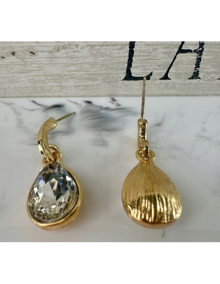 Kolczyki Połyskujące Łezki Kryształki Lolita Accessories srebrny sztyft 925