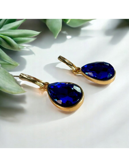 Kolczyki Połyskujące Łezki Kryształki Lolita Accessories srebrny sztyft 925