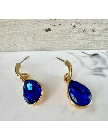 Kolczyki Połyskujące Łezki Kryształki Lolita Accessories srebrny sztyft 925