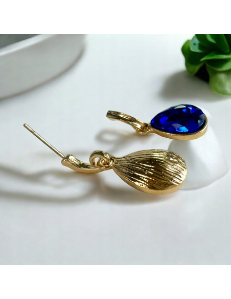 Kolczyki Połyskujące Łezki Kryształki Lolita Accessories srebrny sztyft 925