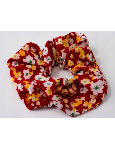 Gumka do włosów Scrunchie Gumka do włosów w oplocie Kwiatuszki Łączka