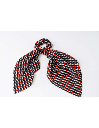 Gumka do włosów Scrunchie Gumka do włosów w oplocie z KOKARDĄ XL