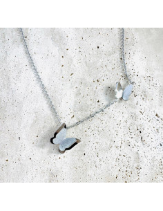 Naszyjnik CELEBRYTKA stal chirurgiczna SREBRNY MOTYLEK MOTYL 2