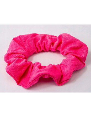 Gumka do włosów Scrunchie różowy NEON Gumka do włosów w oplocie
