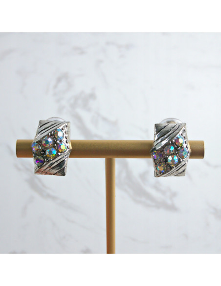 Klipsy do Uszu Lolita Accessories Klips do USZU SREBRNE z cyrkoniami AB