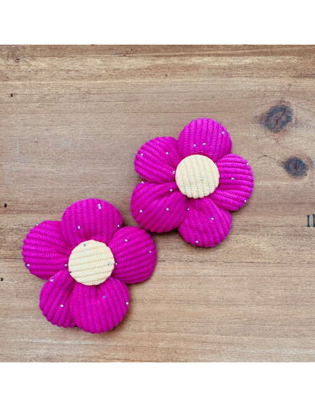 Zestaw 4 sztuki Gumki i spinki do włosów dla dziewczynki Kwiatki XXL SET
