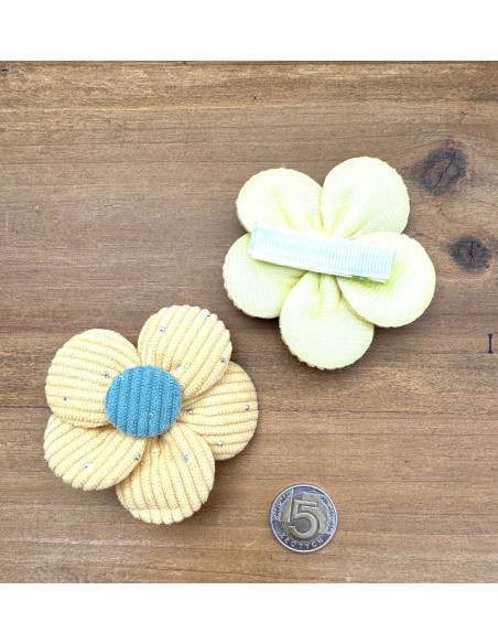Zestaw 4 sztuki Gumki i spinki do włosów dla dziewczynki Kwiatki XXL SET