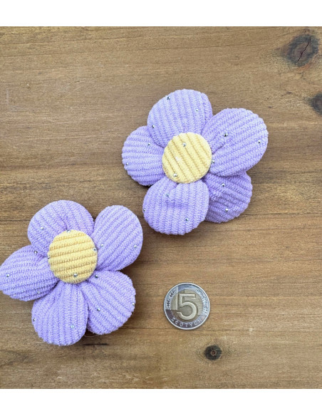 Zestaw 4 sztuki Gumki i spinki do włosów dla dziewczynki Kwiatki XXL SET