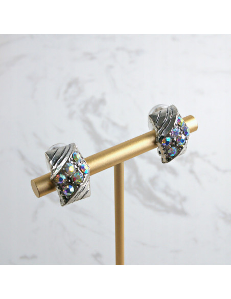 Klipsy do Uszu Lolita Accessories Klips do USZU SREBRNE z cyrkoniami AB