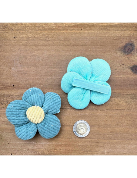 Zestaw 4 sztuki Gumki i spinki do włosów dla dziewczynki Kwiatki XXL SET