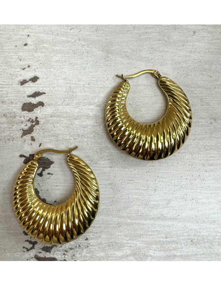 Kolczyki ze stali chirurgicznej Koła dmuchane 3 cm Lolita Accessoriese