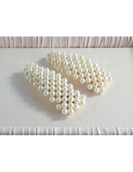 Spinki do włosów ECRU PEREŁKI Lolita Accessories 2 sztuki Wieczorowe