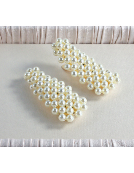 Spinki do włosów ECRU PEREŁKI Lolita Accessories 2 sztuki Wieczorowe