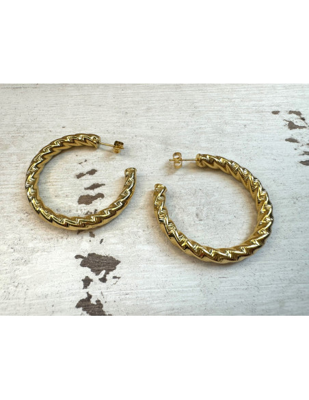 Kolczyki ze stali chirurgicznej Koła stal 4 cm Lolita Accessoriese