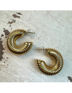 Kolczyki DMUCHANE złote koła STAL NIERDZEWNA Lolita...