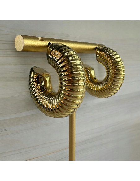 Kolczyki DMUCHANE złote koła STAL NIERDZEWNA Lolita Accessories