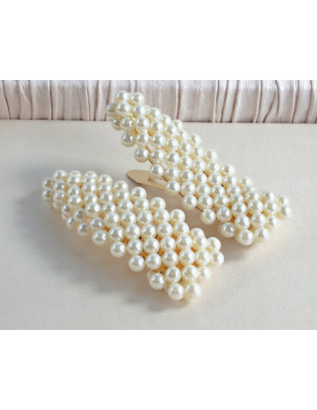 Spinki do włosów ECRU PEREŁKI Lolita Accessories 2 sztuki Wieczorowe