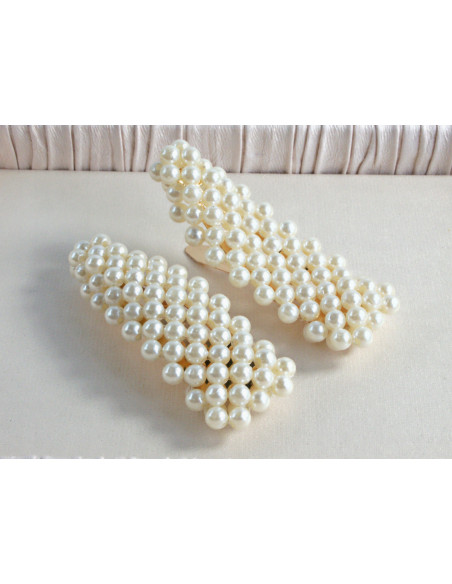 Spinki do włosów ECRU PEREŁKI Lolita Accessories 2 sztuki Wieczorowe