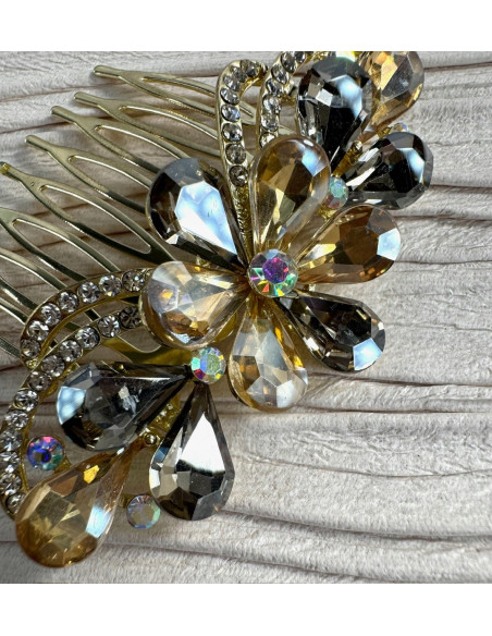 GRZEBIEŃ wsuwany do włosów wtykowy ozdobny KWIATKI Lolita Akcesoria