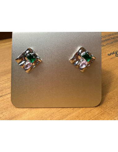 Kolczyki KWADRATY Z KAMIENIAMI Lolita...