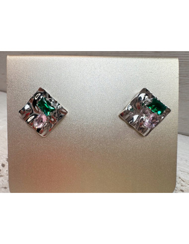 Kolczyki KWADRATY Z KAMIENIAMI Lolita...