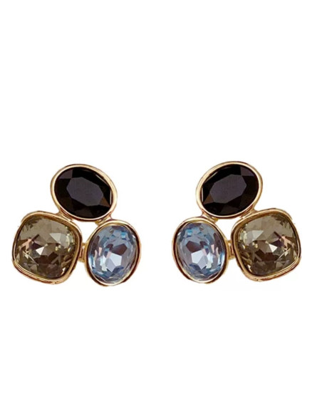 Kolczyki POZŁACANE Z KAMIENIAMI Lolita Accessories srebrny sztyft 925