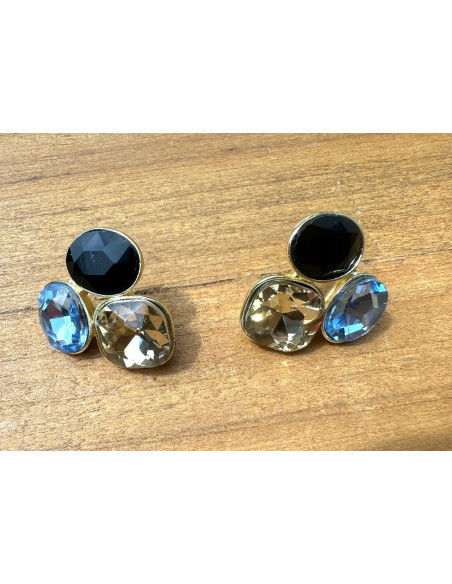 Kolczyki POZŁACANE Z KAMIENIAMI Lolita Accessories srebrny sztyft 925