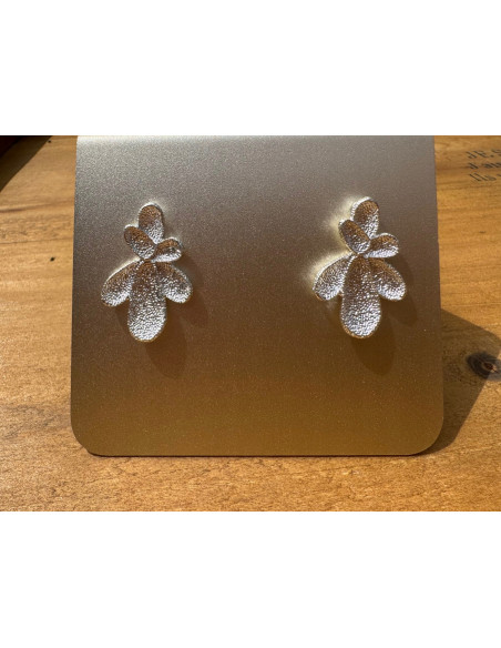 Kolczyki SREBRNE SZCZOTKOWANE Kwiatki Lolita Accessories srebrny sztyft 925