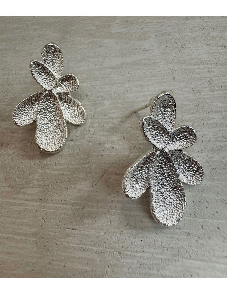 Kolczyki SREBRNE SZCZOTKOWANE Kwiatki Lolita Accessories srebrny sztyft 925