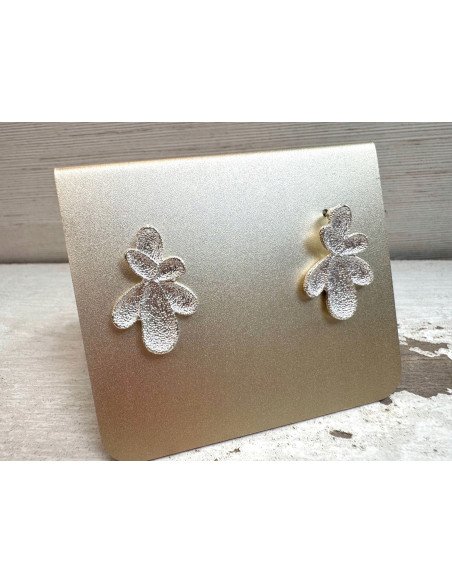 Kolczyki SREBRNE SZCZOTKOWANE Kwiatki Lolita Accessories srebrny sztyft 925