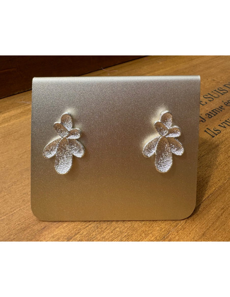 Kolczyki SREBRNE SZCZOTKOWANE Kwiatki Lolita Accessories srebrny sztyft 925