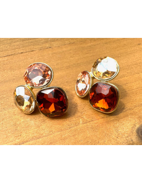 Kolczyki POZŁACANE Z KAMIENIAMI Lolita Accessories srebrny sztyft 925