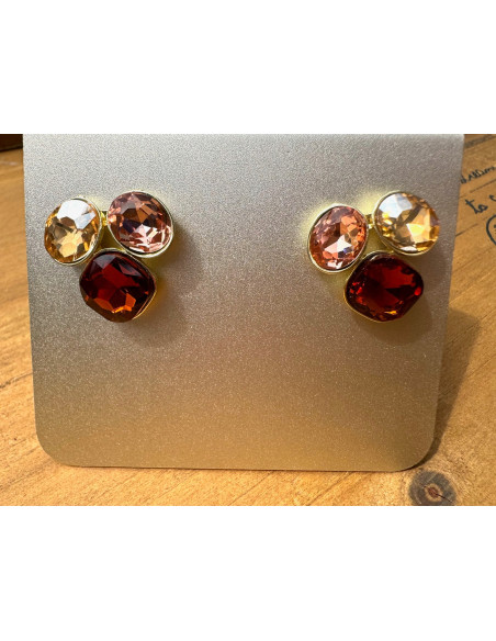 Kolczyki POZŁACANE Z KAMIENIAMI Lolita Accessories srebrny sztyft 925