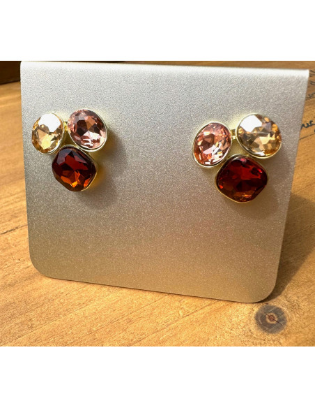 Kolczyki POZŁACANE Z KAMIENIAMI Lolita Accessories srebrny sztyft 925