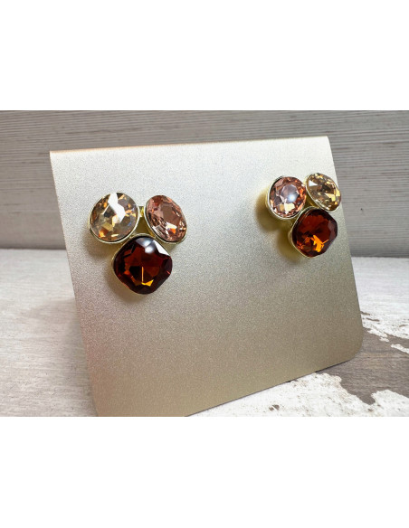 Kolczyki POZŁACANE Z KAMIENIAMI Lolita Accessories srebrny sztyft 925