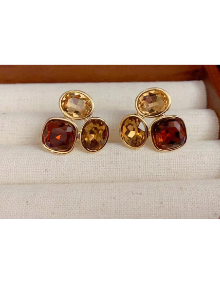 Kolczyki POZŁACANE Z KAMIENIAMI Lolita Accessories srebrny sztyft 925