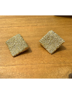 Kolczyki Złote SZCZOTKOWANE KWADRATY Lolita Accessories... 2