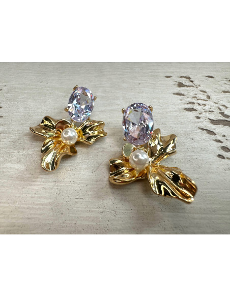 Kolczyki Kwiaty Kwiatki Lolita Accessories srebrny sztyft 925