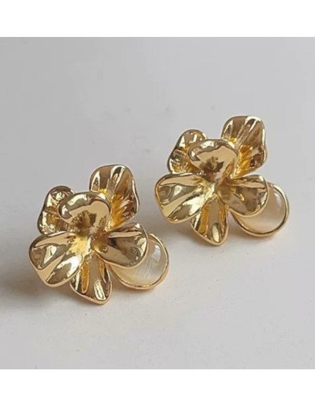 Kolczyki Pozłacane Kwiatuszki Kwiatki Lolita Accessories srebrny sztyft 925