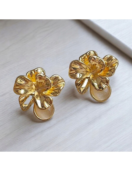 Kolczyki Pozłacane Kwiatuszki Kwiatki Lolita Accessories srebrny sztyft 925