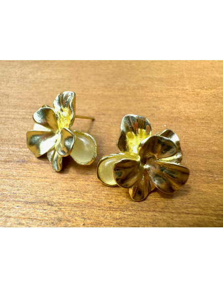 Kolczyki Pozłacane Kwiatuszki Kwiatki Lolita Accessories srebrny sztyft 925