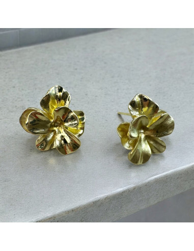 Kolczyki Pozłacane Kwiatuszki Kwiatki Lolita...