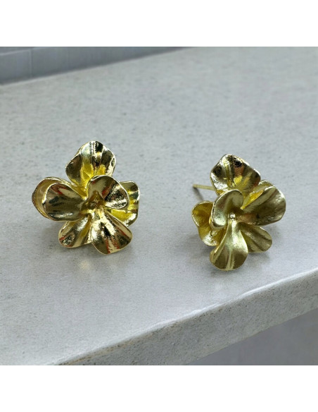 Kolczyki Pozłacane Kwiatuszki Kwiatki Lolita Accessories srebrny sztyft 925