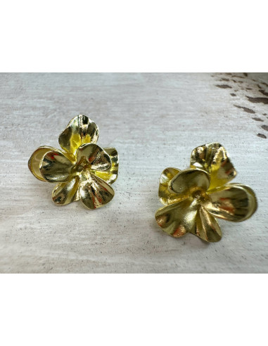 Kolczyki Pozłacane Kwiatuszki Kwiatki Lolita...