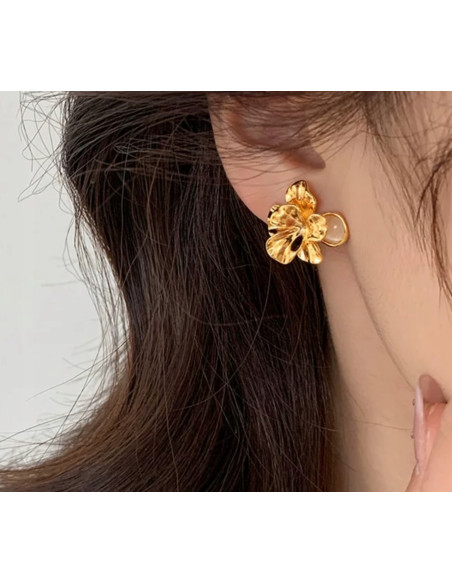 Kolczyki Pozłacane Kwiatuszki Kwiatki Lolita Accessories srebrny sztyft 925