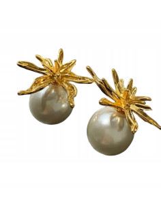 Kolczyki Złote 3D Kwiatki KWIATY Lolita Accessories...