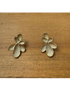 Kolczyki Złote "SZCZOTKOWANE" Kwiatki Lolita Accessories...