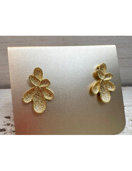 Kolczyki Złote "SZCZOTKOWANE" Kwiatki Lolita Accessories srebrny sztyft 925