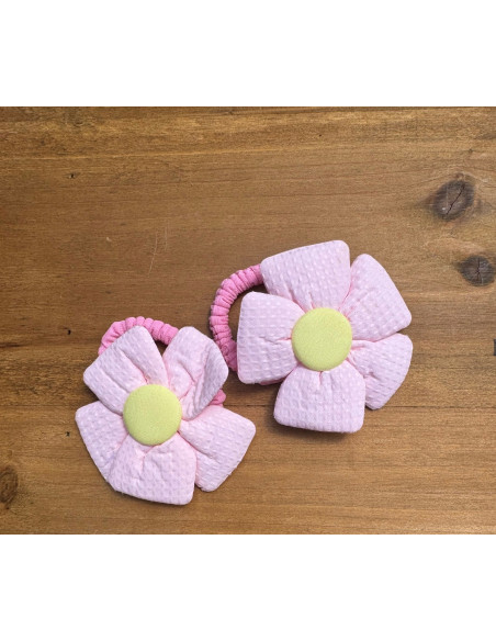 Zestaw 4 sztuki Gumki i spinki do włosów dla dziewczynki Kwiatki XXL SET